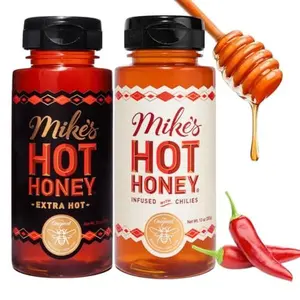 Mike's Hot Honey, Original & Extra Hot, America's #1 Spicy Honey with Chili Peppers, (10oz Bottle, 2 Pack)