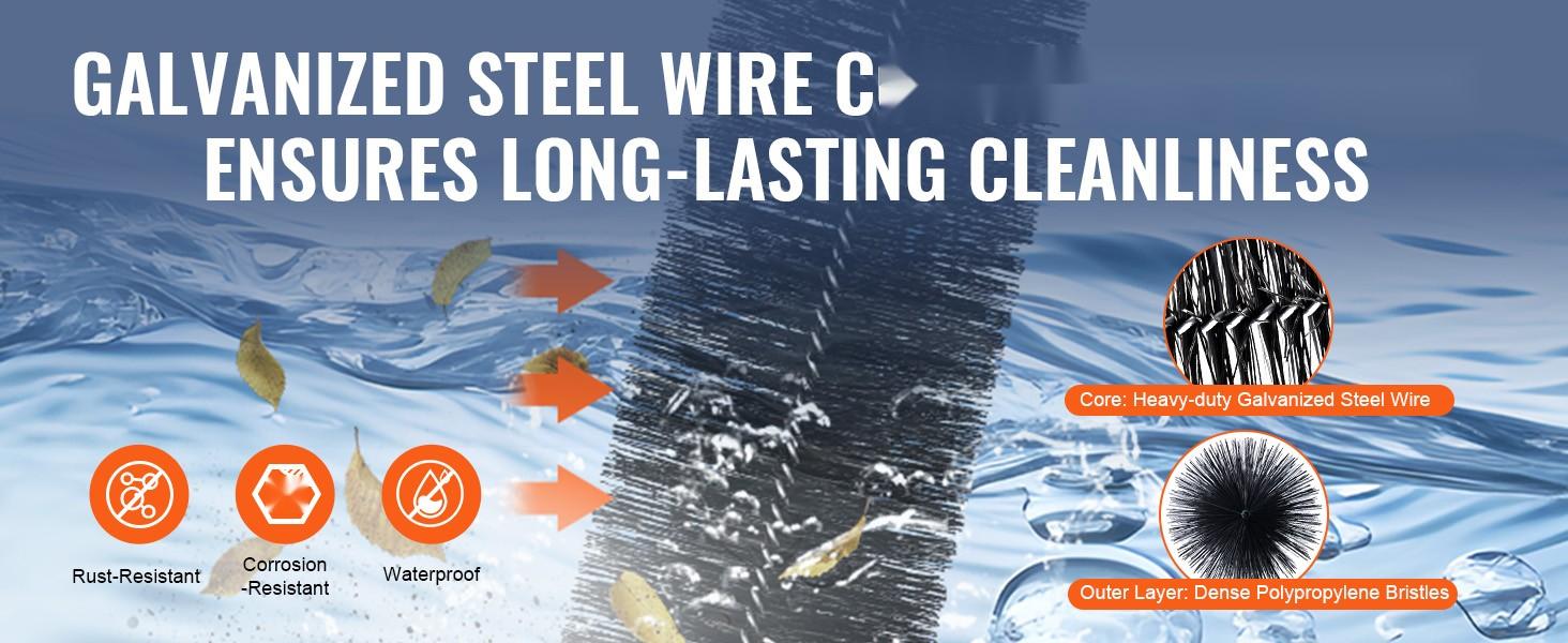 Gutter Brush Kit For Cleaning Gutters, 120 Feet Total Length, 4.33-Inch Diameter, Ground-Level Gutter Brush With Leaf Guard For 5-Inch Gutters, Easily Remove Leaves And Debris, 40-Pack, Home Improvement Tool