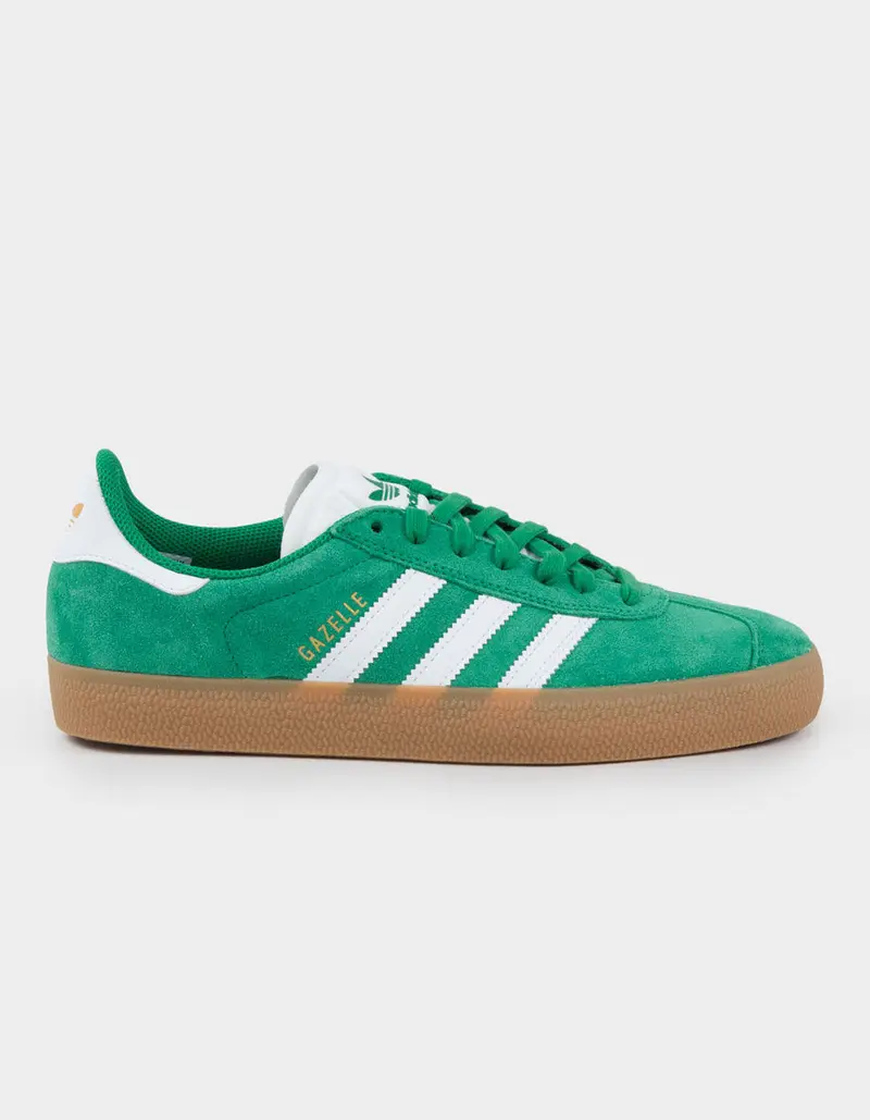 adidas gazelle silver green womens adidas Gazelle ADV Shoes - Unisex - Green / Cloud White / Gold main image 0