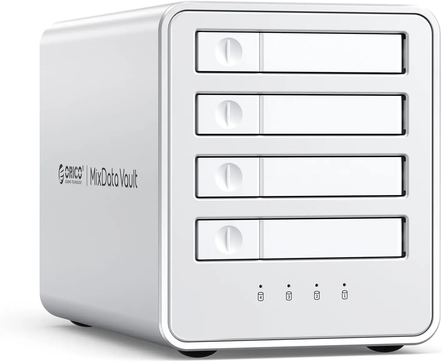 ORICO 2.5-inch All-Flash Enclosure, 4 Bay RAID Storage Enclosure, 5 Gbps Data Transfer, 10 Gbps USB Hub, Supports up to 40TB SSD/HDD, Ideal for Video Editing & Photography – No 3.5-inch Drives