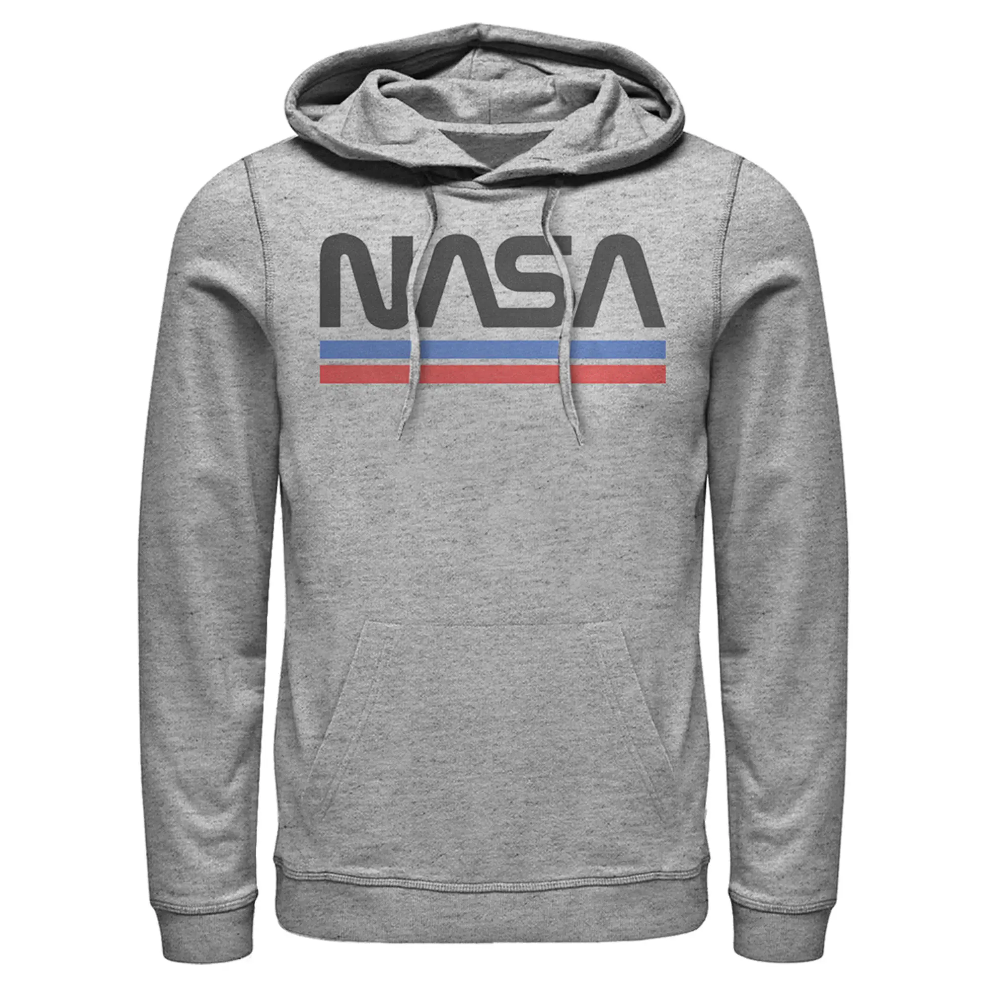 Men's NASA Stripe Minimal Logo Vintage Pull Over Hoodie