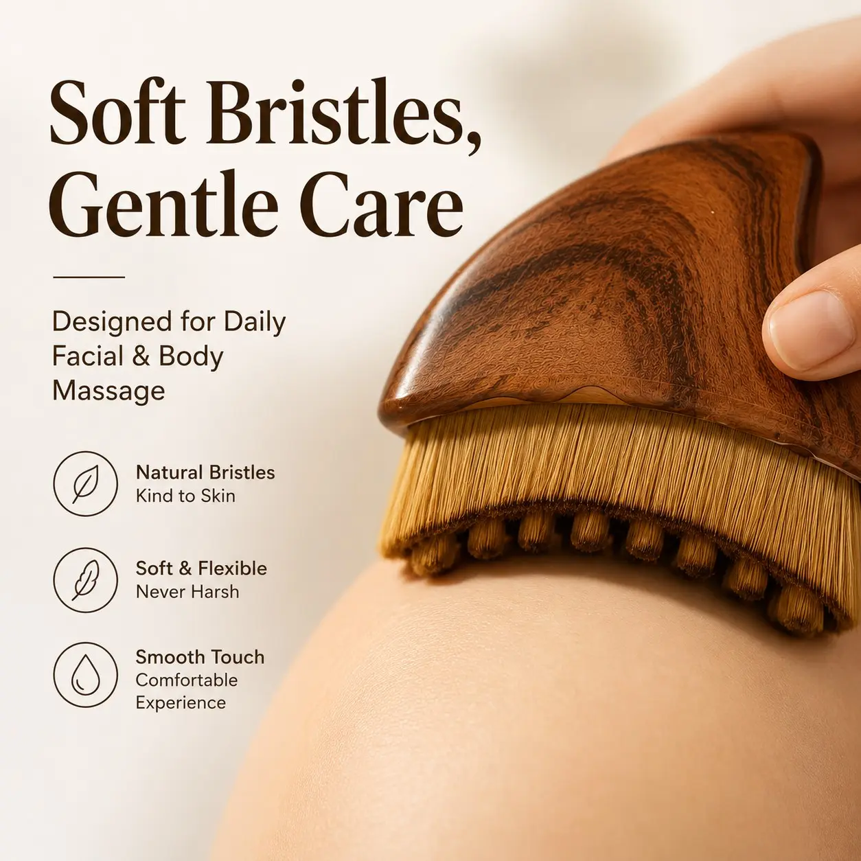 Soft Lymphatic Drainage Brush, Body Contour Massage Brush, Abdomen Brush, Gentle Skin Care Tool, Ideal for Relaxing and Detoxifying, Perfect for Daily Use, Beauty Massagers