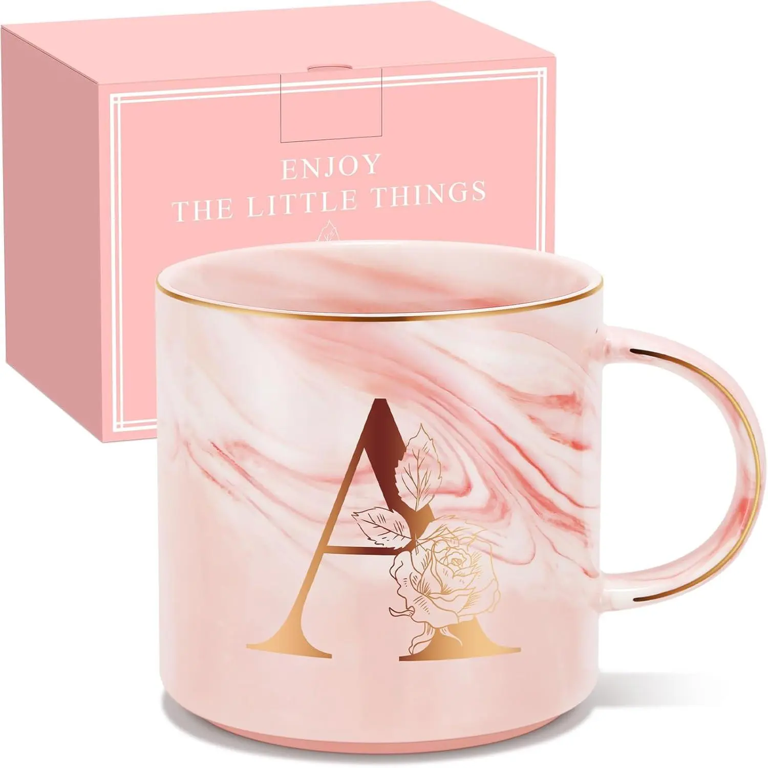 Personalized Gifts for Women Coffee Mug, Initial Customized  Monogrammed A-Z Coffee Mug 12 OZ, Christmas Anniversary Birthday Gifts for Women Mom Grandma  Sister Wife (A)