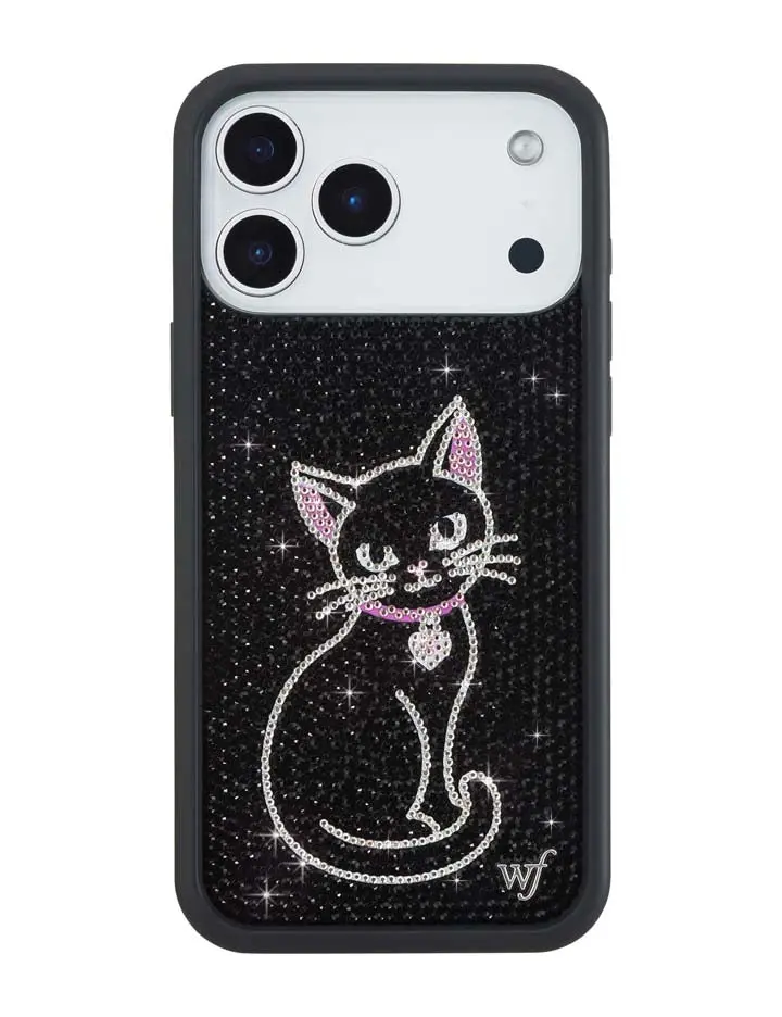 Rhinestone | Black Cat iPhone Case