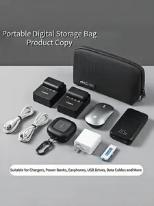 Digital Organizer Storage Bag, Portable Travel Digital Organizer, Multi Grid Storage Bag for Charging Cables, Camera Accessories, USB Drive, Zipper Pouch, Travel Organizer Bags
