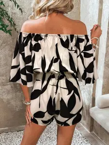 Women's One-Shoulder Summer Romper, Casual Vacation Dress, Loose Fit Short Pants, Polka Dot Bodycon Shorts, Comfortable and Stylish