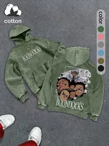 Men's street retro style washed hooded sweatshirt fashion trend casual hoodie, men's autumn and winter wear