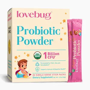 Lovebug Infant Probiotic | USDA Organic Daily Powder | Colic, Gas & Immune Support | 30 or 60 Stick Packs