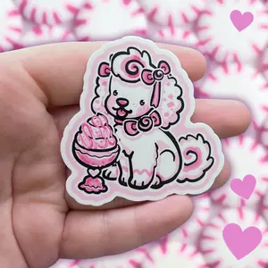 Pink Peppermint Puppy ~ Sticker