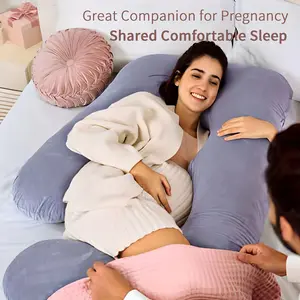 Detachable Maternity Pillow - G-Shaped Crystal Velvet Lumbar Support Cushion for Pregnant Side-Lying