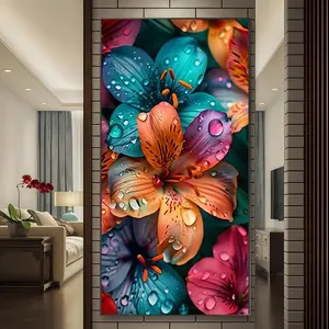 Flower Pattern DIY Diamond Arts Colorful Painting Kit without Frame, DIY 5D Diamond Arts Colorful Painting Kit, Wall Art Decor for Home Living Room Bedroom, Diamond Painting Kits