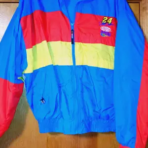 24 NASCAR Jacket - Blue Red Yellow Striped Windbreaker for Racing Enthusiasts Menswear Coats Man