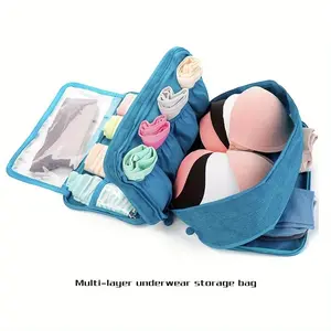 Travel Underwear Storage Bag, 1 Count  Portable Large Capacity Makeup Bag, Multi-layer Travel Storage Bag, Disposable Travel Supplies Bag, Travel Clothes Organizer