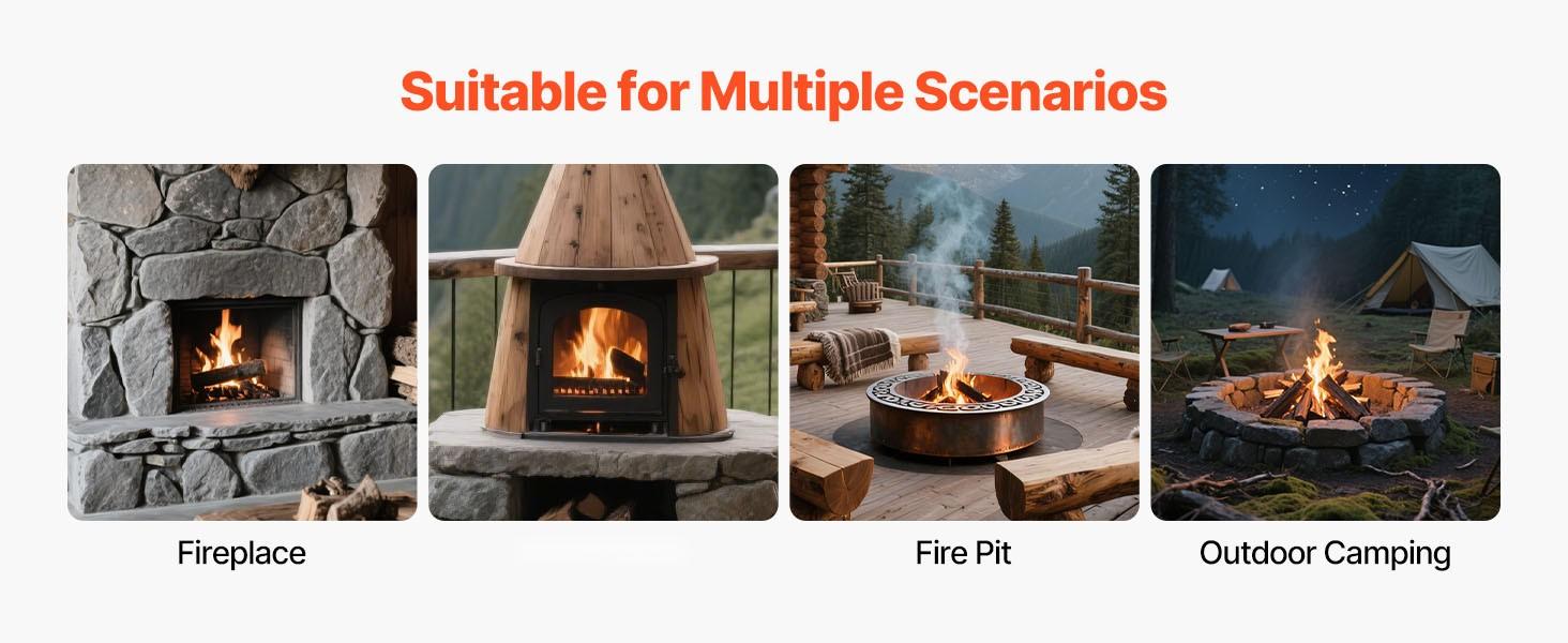 Fireplace Tool Set 5-Piece With Stand And Holder, Tongs, Shovel, Brush, Poker, Five-Prong Stand, Wrought Iron Fireplace Accessories For Indoor Outdoor Campfire Use, Black Durable Steel Construction With Easy-Grip Handles