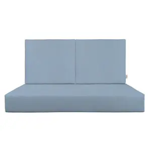 RSH Decor Sunbrella Loveseat Cushion Set for Outdoor Patio | Deep Seating Foam Settee & Back | Canvas Air Blue