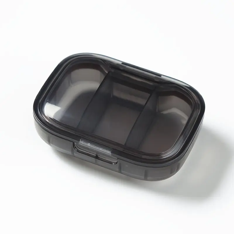 Portable Pill Box with 3 Compartments, 1/2/4 Counts Waterproof Moisture-proof Large Capacity Pill Storage Box, Pill Organizer for Home & Travel, Medical Organizer, Portable Vitamin Organizer, Supplement Organizer, Tampons