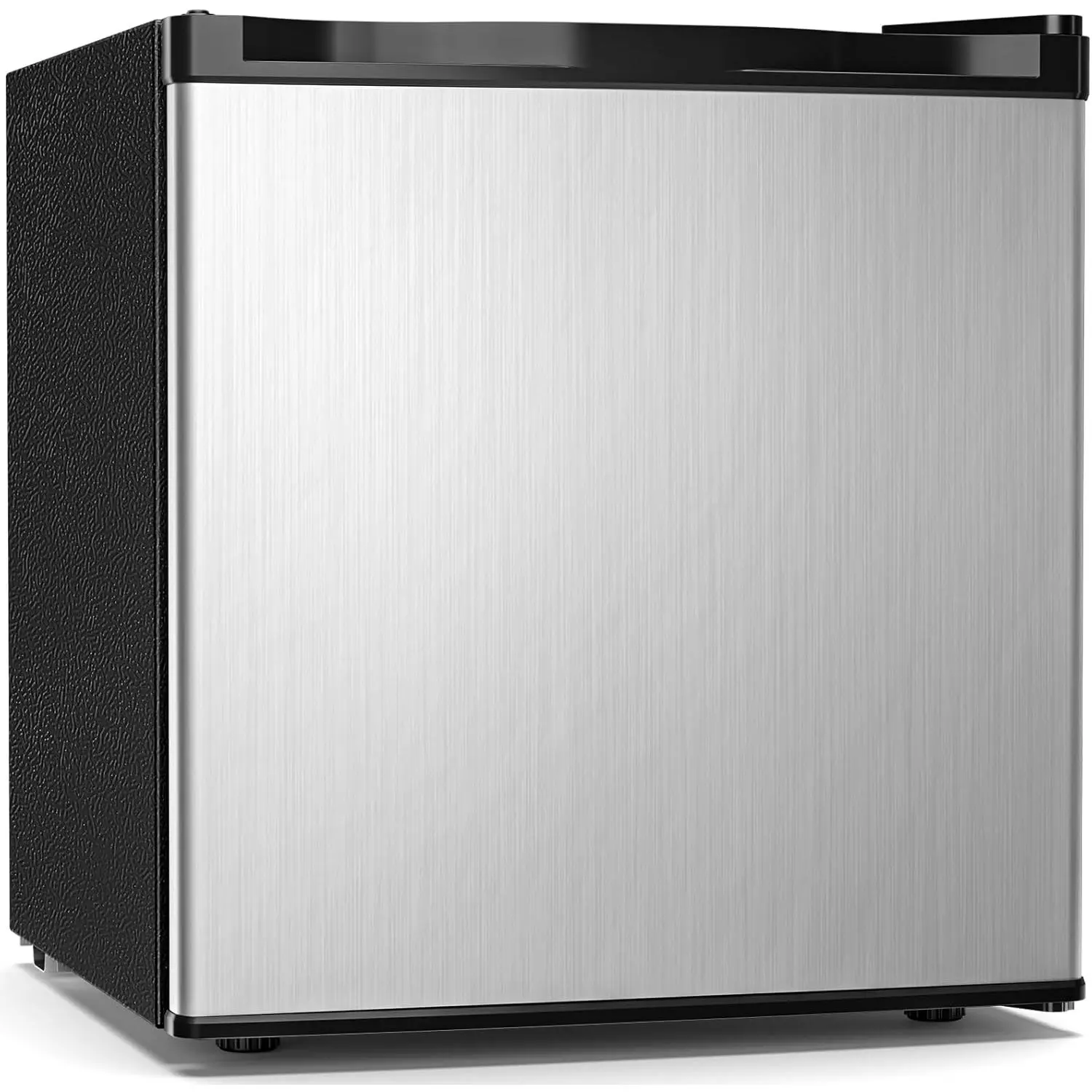 Kismile 1.7 Cu.Ft Compact Home Refrigerator with Freezer - Adjustable Thermostat, Removable Glass & Wire Shelves, Single Reversible Door Mini Fridge for Bedroom, Dorm (32°F-50°F, All Seasons, Silver, Black, White)