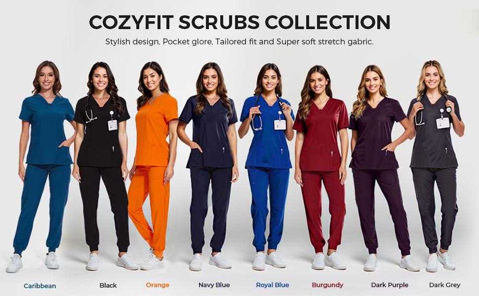 COZYSCRUBS Scrub Nova Pants for Women - Cargo Pants Scrubs with 7 Pockets,Soft Stretch