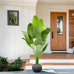 4FT 5FT 6FT 7FT Artificial Bird of Paradise Plant – Realistic Tropical Palm Tree with 10 Lifelike Banana Leaves – Perfect for Indoor and Outdoor Home, Office, and Yard Décor
