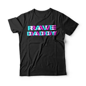 Rave Daddy EDM Music Festival Father Optical Illusion Trippy T-Shirt Breathable Casual Crewneck Graphic Tee Peak Design