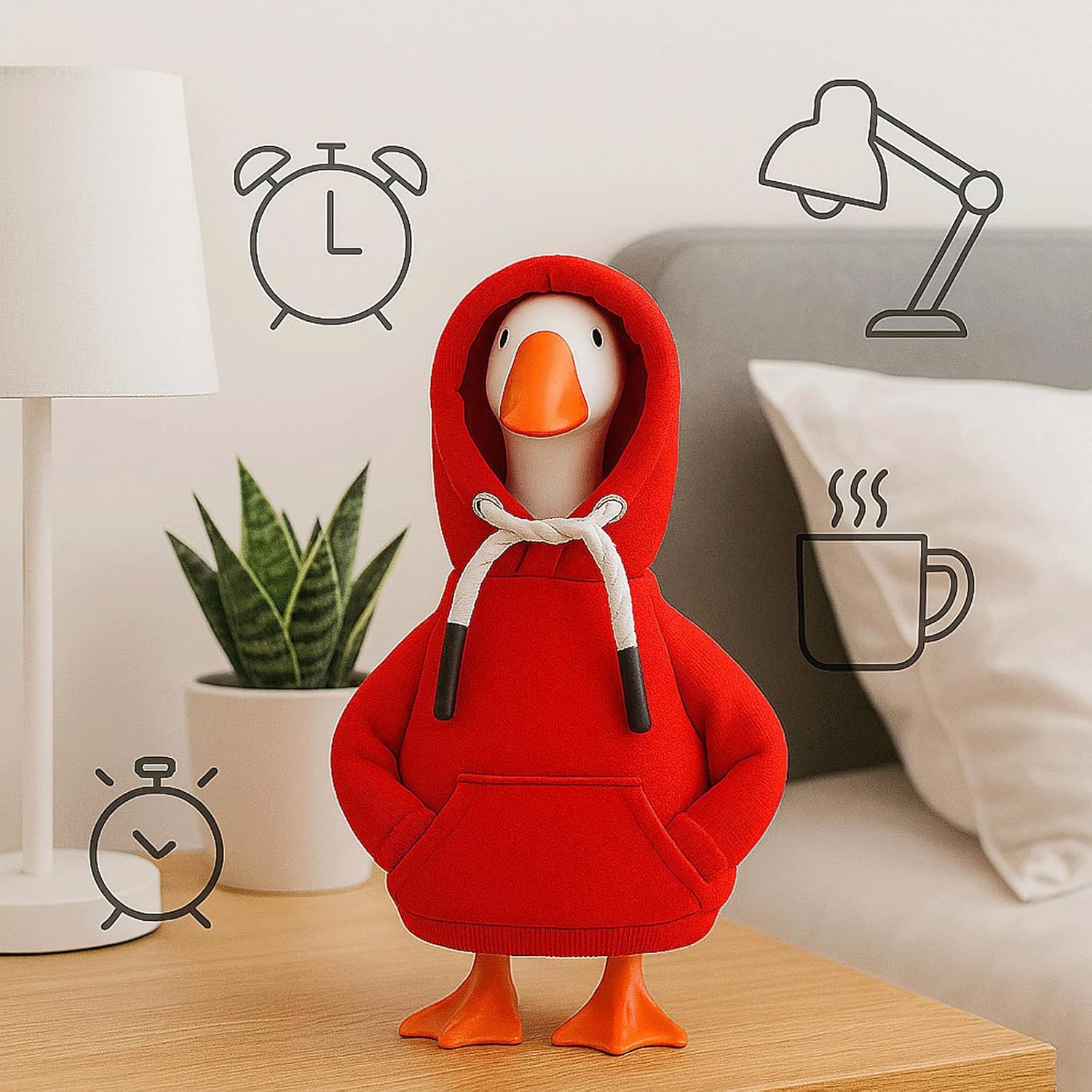 7 Inch Desk Goose Hoodies Mini Porch Goose Outfits Adjustable Tabletop Accessories for Magnetic Goose Key Holder Cute Home Decor Perfect Housewarming Gift