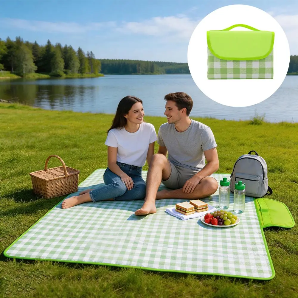 Outdoor Foldable Portable Picnic Mat 80"x80" – Sand Proof Beach Mat for Camping Hiking Picnic Blanket, Durable Oxford Fabric Waterproof Machine Washable Lightweight