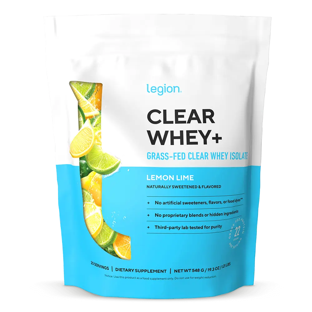 Legion Clear Whey Protein Isolate Lemon Lime – 22g Protein, 15g of Essential Amino Acids per serving – Fitness & Training Supplement for Gym, Active Lifestyle, Daily Nutrition, Soy & Gluten Free, Clean Formula