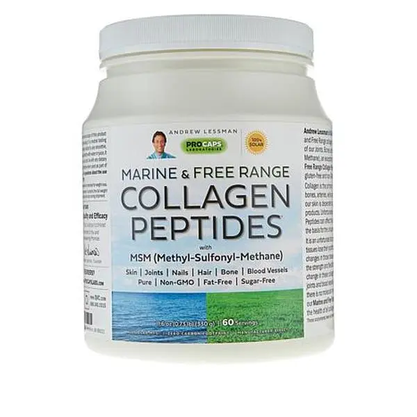 Andrew Lessman Marine and Free Range Collagen Peptides with MSM - 60 Servings