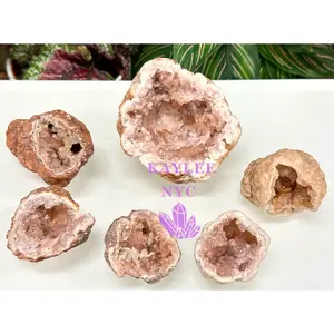 1 lb Natural Pink Amethyst Geode Crystal Raw