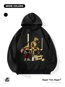 Bowl Games Halftime Show Bunny Fan Apparel: Frog Puerto Rican Print Oversized Hooded Sweatshirt, Casual and Breathable, Suitable for Outdoor Activities and Sports, Unisex, Trendy Sweatshirt