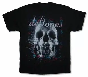 [Sale up to 40%] Vintage Deftones Skull Black T Shirt Black All Size Shirt