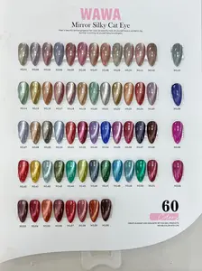 WAWA Mirror Cat Eye, Jelly Glass Cat Eye Gel Polish with Translucent Sheer Color Magnetic Nail Polish