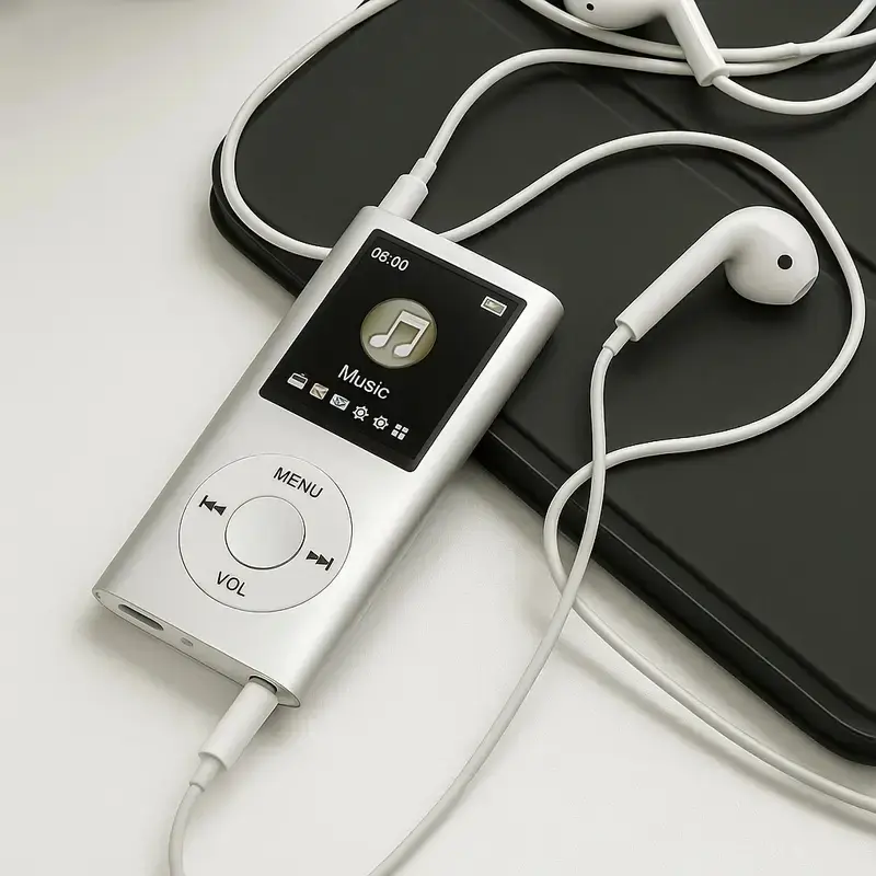 MP3 Player Stylish Multifunctional Lossless Sound Quality Thin 1.8 Inch LCD Screen Portable MP3 Music Player Suitable for Students and Hiking Aluminium Audio Headphone Memory Bluetooth Sport MP3 Player with Speaker
