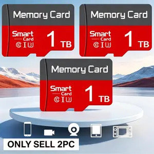 2 Pack 1TB MicroSDXC Card for Mobile Phones & Car Audio, Durable SD Memory Card for Dash Cams, Micro TF SD Cards for Surveillance Cameras, Micro SD Card Compatible with PC, Universal SD Card Storage