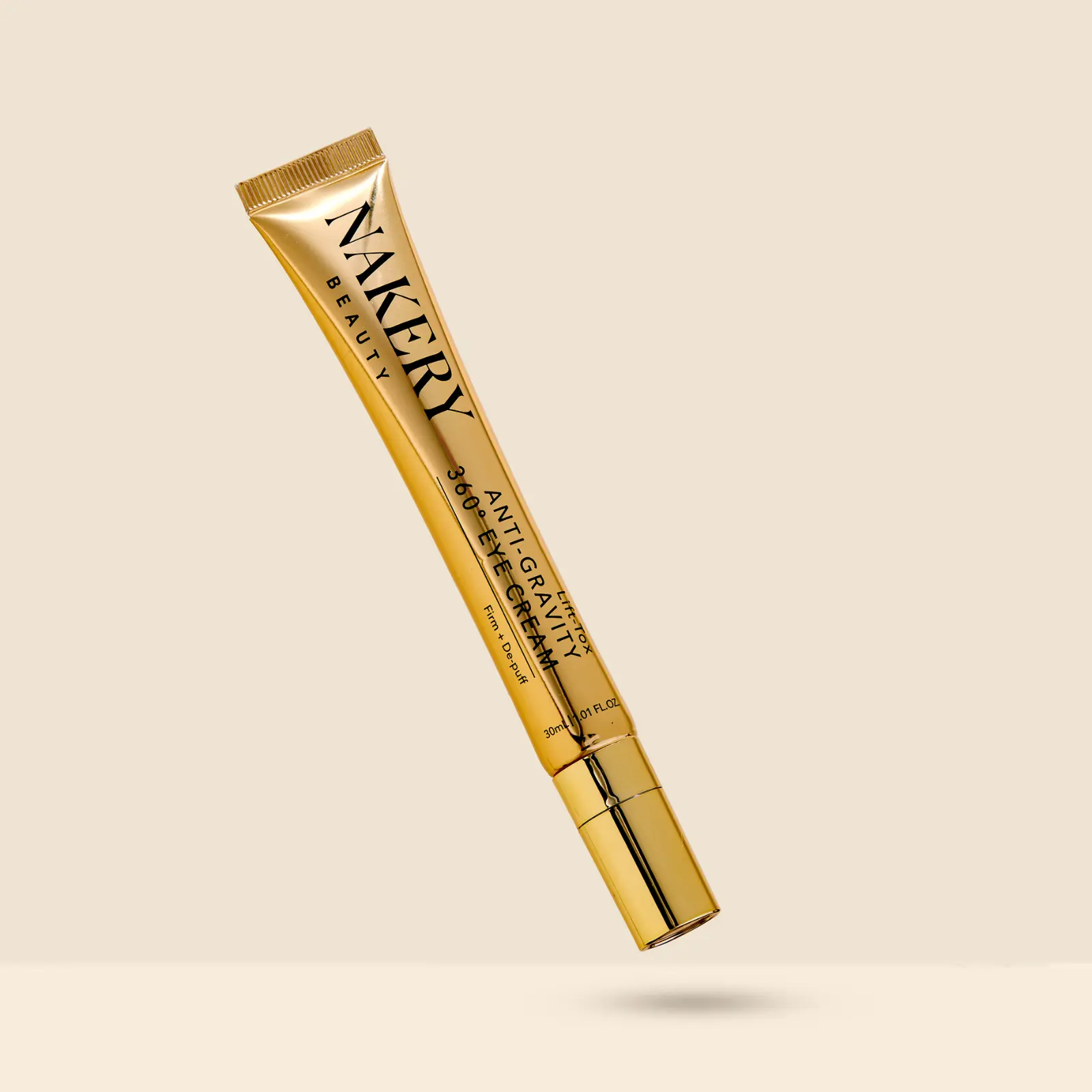 Nakery Lift-TOX Anti-Gravity 360° Cooling Under Eye Cream with Metal Applicator - Firming, Hydrating Corrector, Anti Wrinkle, Dark Circle & Eye Bag Remover for Dry/Normal/Sensitive Skin - Hyaluronic Acid, Glycerin (Single Item), Firming Eye Cream