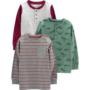 Boys 3-Pack Long Sleeve Shirts, Soft Everyday Tops