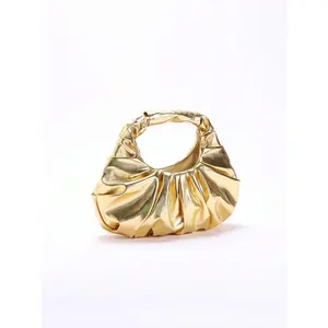 2026 Spring New Arrival Women Handbag, One Piece Of Solid Color Faux Pearl Glossy PU Cloud Bag