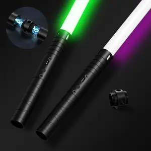 24.8 Inch RGB Light Saber, 20 Color Effects, 4 Cool Modes, Aluminum Handle, Rechargeable, Role Play, Birthday Christmas Gift, USB Rechargeable Lightsaber