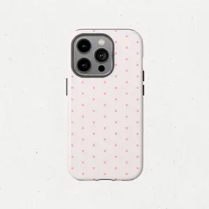Pink polka dot iPhone case, pink, black, suitable for iPhone17 ProMax, 16Pro, 15, 14, 13, iphone 12 Premium phone case |  Shockproof protective phone case |  Smart phone case Suitable for iPhone 17 ProMax all-inclusive mobile Compatible with iPhone 17 Air
