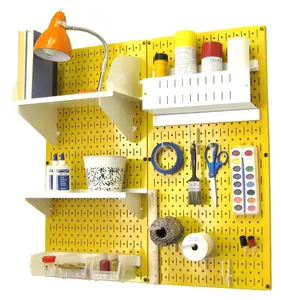 Craft & Hobby Pegboard Organizer Kit - Yellow Pegboard with Accessories