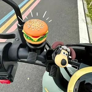 Food Themed Bicycle Bell, Cute Burger Design Bicycle Handlebar Bell, Durable Bicycle Accessories for Outdoor Cycling