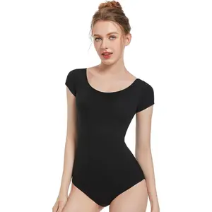 Women's Short Sleeve Leotard for Ballet Adult Gymnastics Bodysuit Dance Clothing