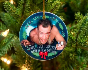 Die Hard Bruce Willis Ceramic Christmas Ornament, Best Christmas Movie ceramic ornament