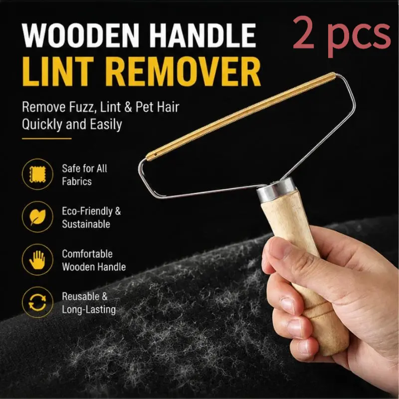 Wooden-Handle Lint Scraper - Eco-Friendly Pet Hair Remover (Zero Waste!)