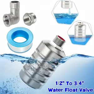 304 Stainless Steel Automatic Water Level Control Regulate Float Valve, 1/2 Inch to 3/4 Inch, Suitable for Pools, Tanks, Livestock Drinker