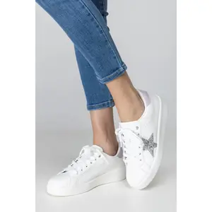 Let Her Go Starry Glitter Star Detail Sneakers