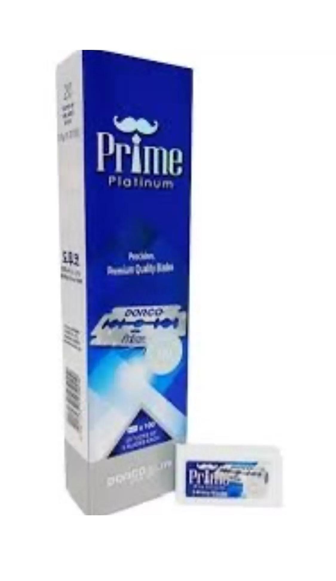 Dorco Prime Platinum Long Double Edge Razor Shaving Blades, 200 ct for Barbers - 2 packs of 100 blades each .