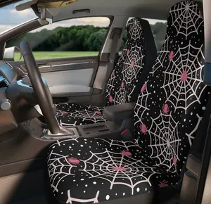 Pastel Goth Spiderweb Car Seat Covers Set of 2 | Pink Gothic Car Accessories