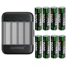 OOHHEE 8x AA Lithium Batteries 3600mWh 1.5V Rechargeable with Fast Charging Storage Box