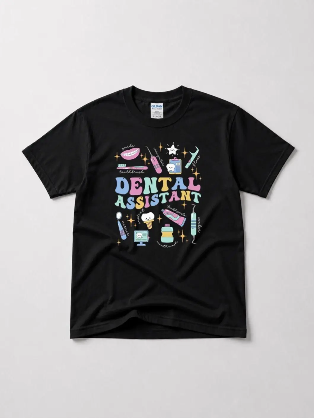 Women's Casual Round Neck Classic Fabric Top - Funny Dentist Theme Gift for Dental Professionals & Squad Members